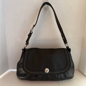 Y2k Coach Black Leather Shoulder Bag